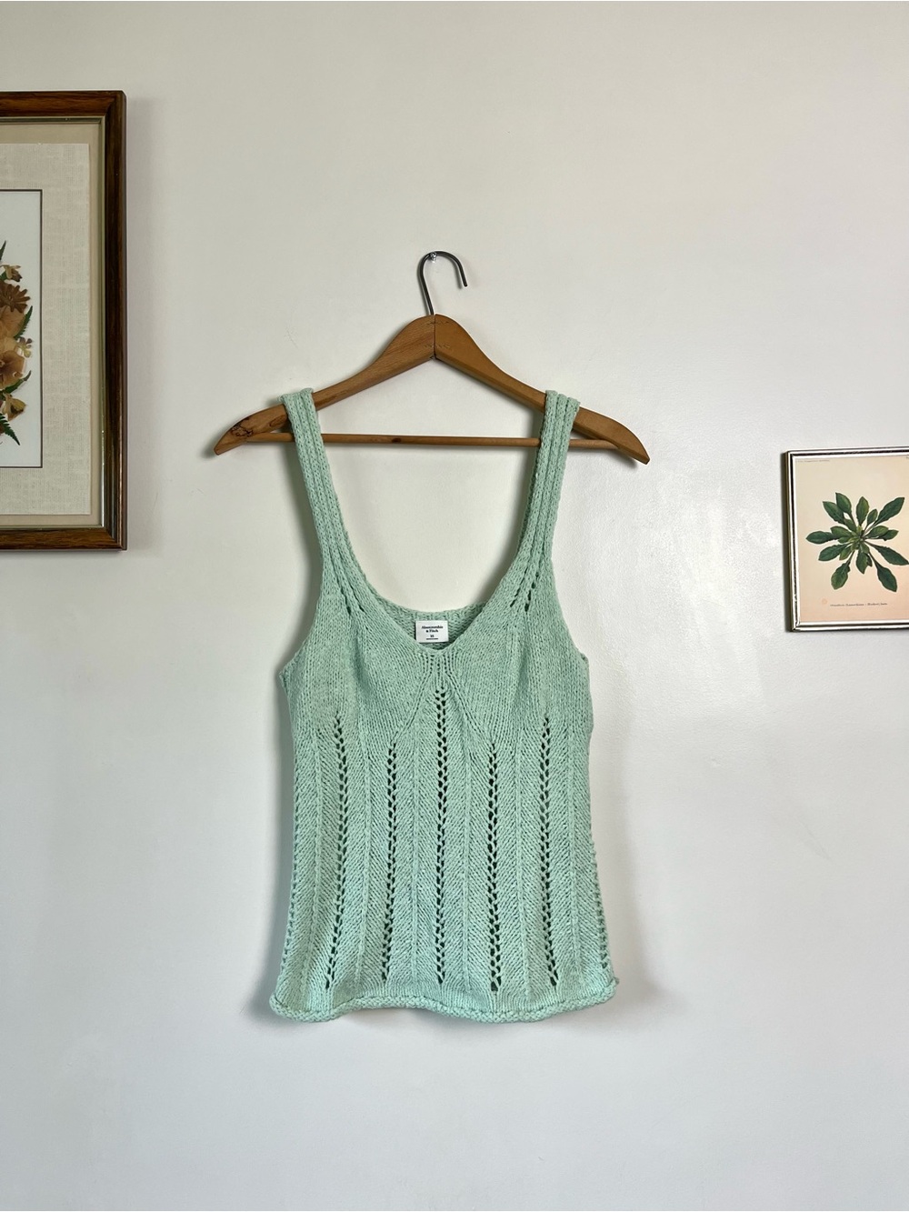 NWT Abercrombie & Fitch Mint Green Crocheted Tank Top XS